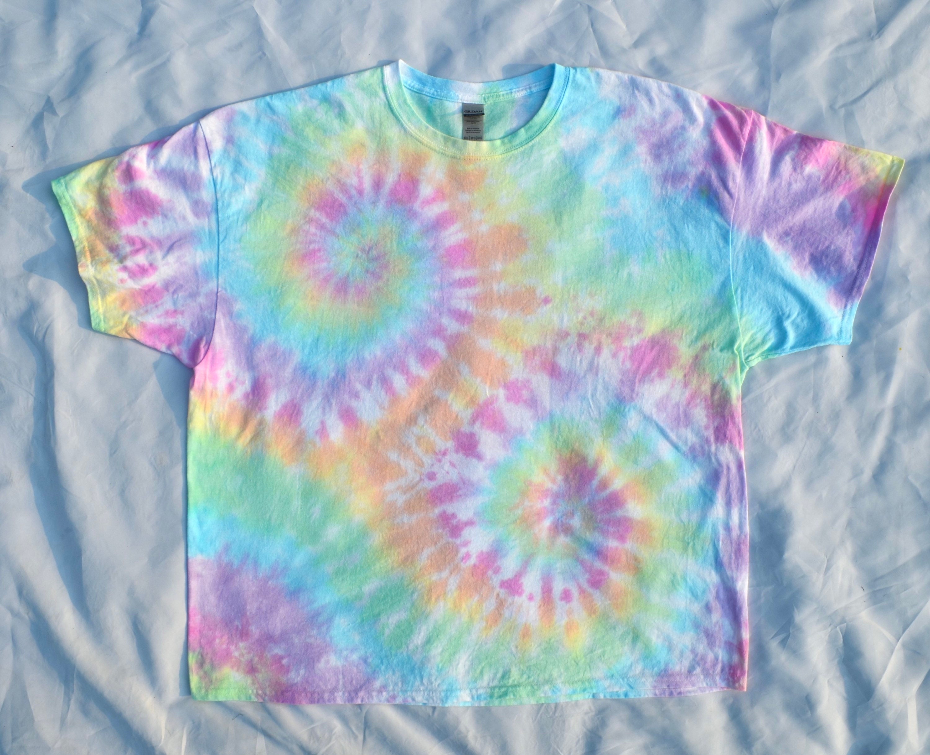 Pastel Double Rainbow Tie Dye T-shirt Unisex Tie Dye T-shirt - Etsy