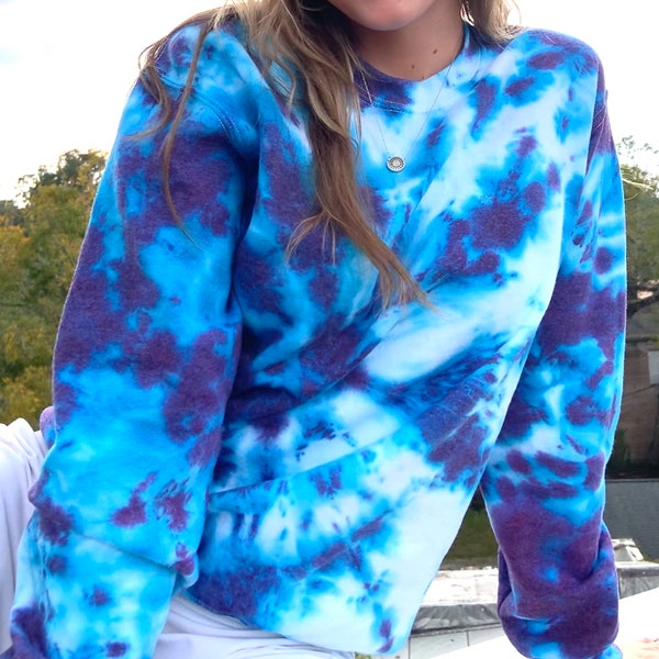 CUSTOM* Tie-Dye Crewneck Sweatshirt - Unisex Tie Dye Sweatshirt