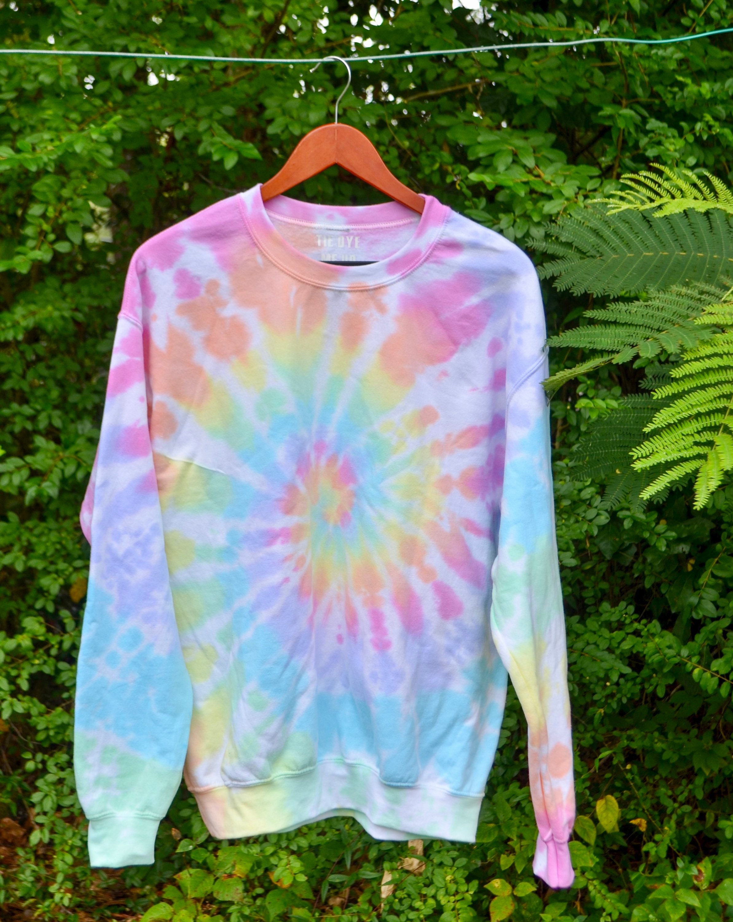 Pastel rainbow tie dye sweatshirt hotsell