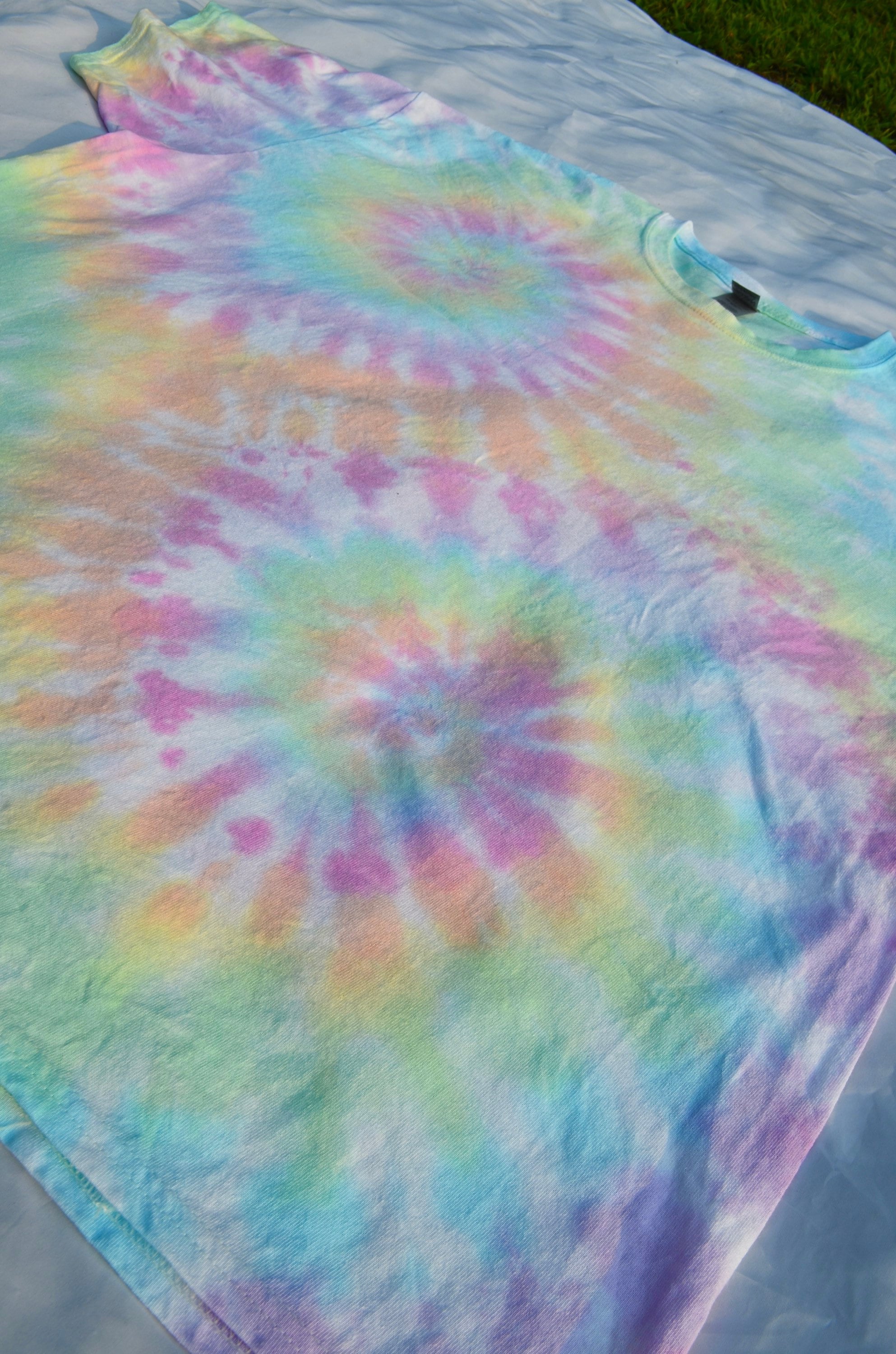 pastel rainbow tie dye shirt
