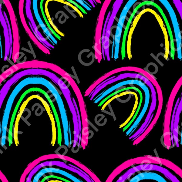 Neon Rainbows - Seamless Design