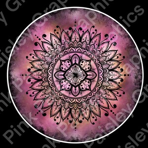 Pink Mandala PNG - Clip Art - Sticker Design - High Res - Transparent Background
