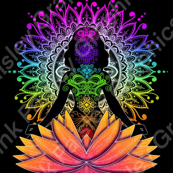 Zen Chakras - Meditation - Lotus Flower - Spiritual - PNG - Clip Art - Transparent Background