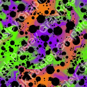 Color Swirl - Paint Splatter - Halloween - Seamless Design