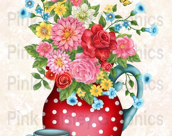 Flower Pot  - Digital Art - Wall Art - Printable - Ready To Print