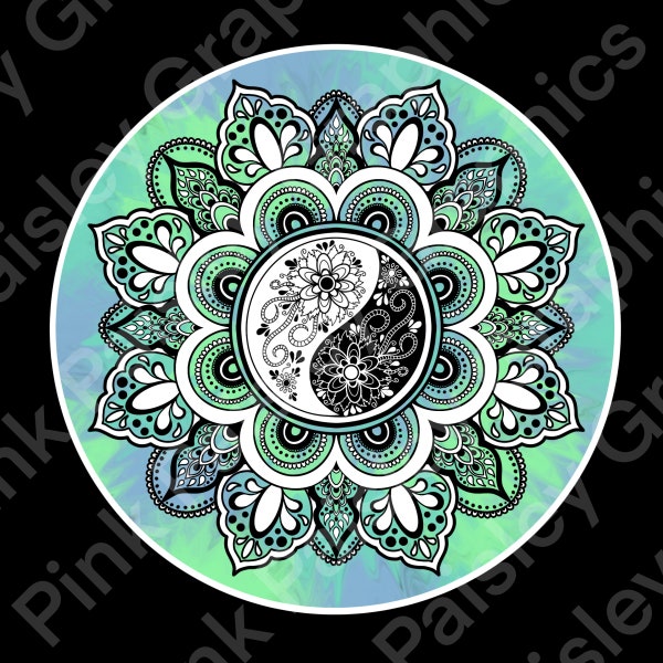 Yin Yang Mandala PNG - Clip Art - Sticker Design - High Res - Transparent Background