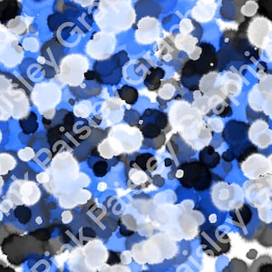 Blue Tie Dye - Ink Splatter - Paint Splatter - Seamless Design