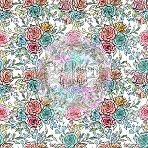 Doodle Floral - Watercolor - Seamless Design