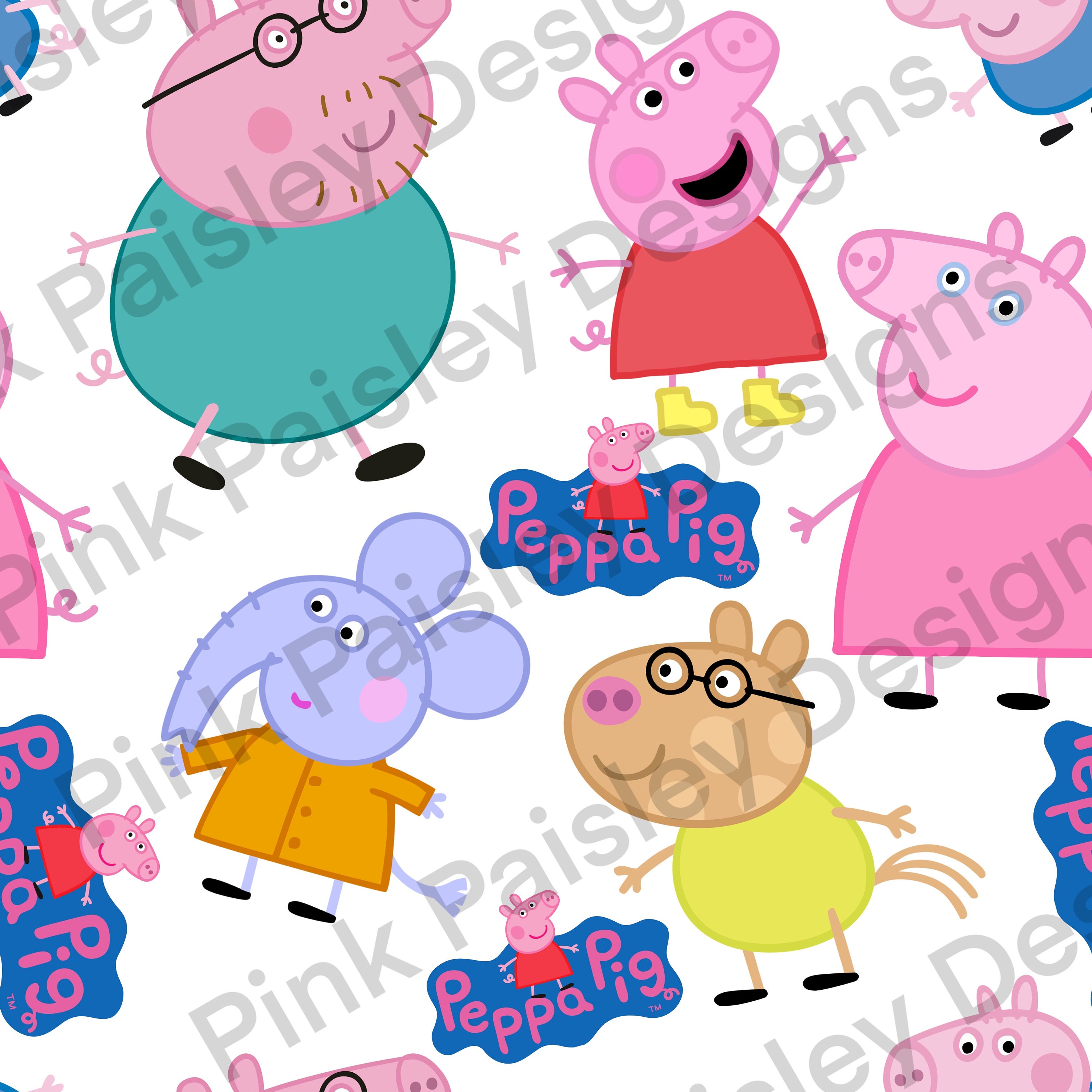 Pink Pig Seamless Design Digital File | Etsy