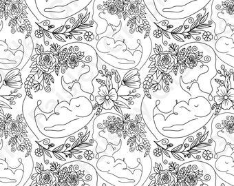 Breastfeeding Awareness - Floral - Botanical - Seamless Design