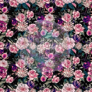 Doodle Floral - Watercolor - Seamless Design
