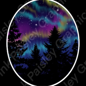 Aurora Borealis - Northern Lights - PNG - Clip Art - Sticker Design - High Res - Transparent Background