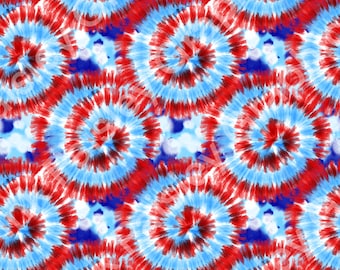 4th of July - USA - Watercolor - Tie Dye - Seamless Design