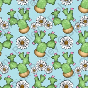 Cactus - Floral - Girly Design - Seamless Design