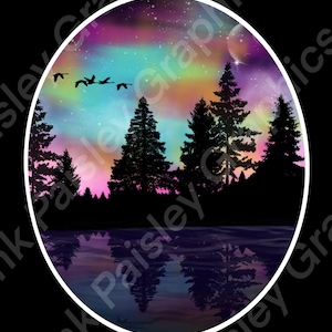 Aurora Borealis - Northern Lights - PNG - Clip Art - Sticker Design - High Res - Transparent Background