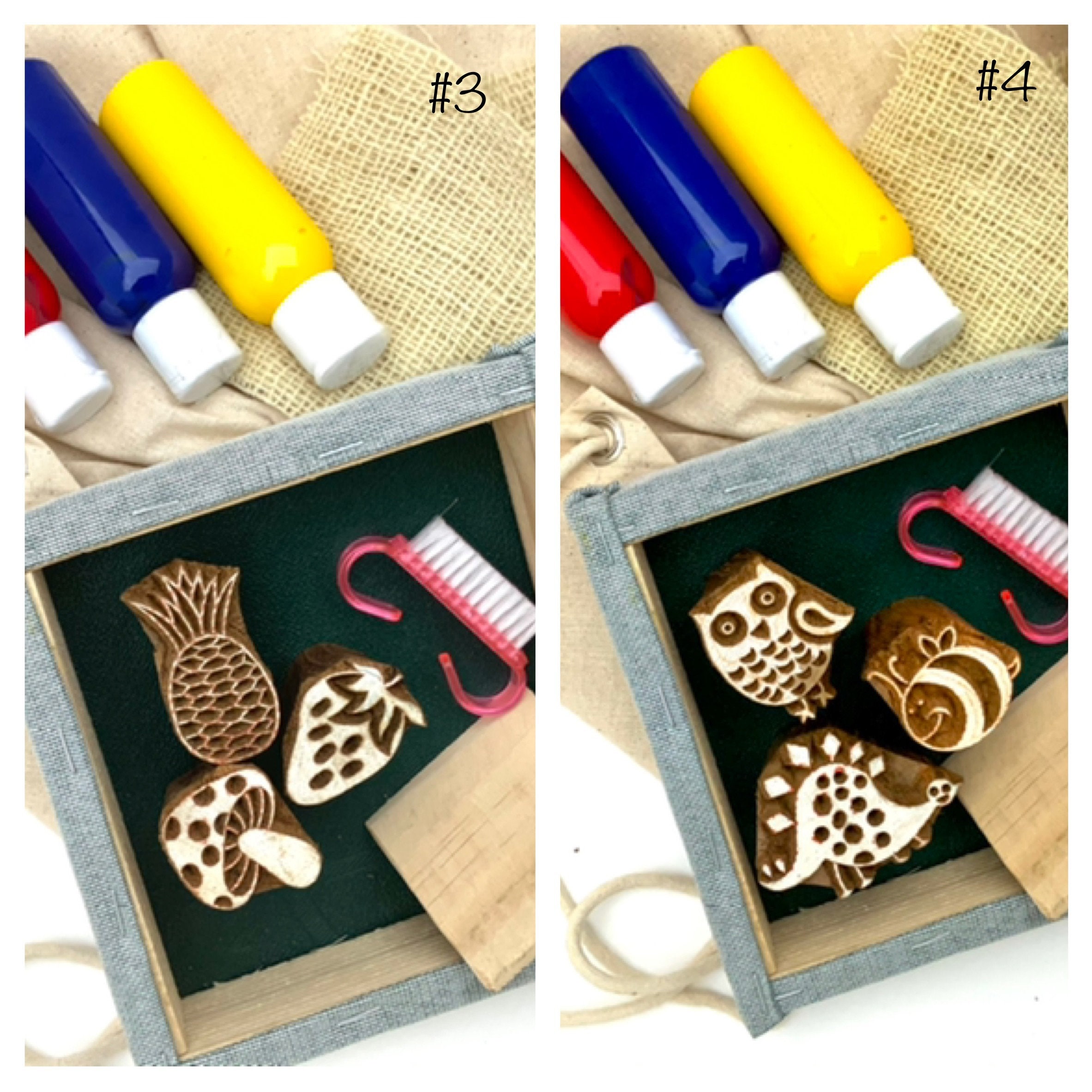 Block Printing 14piece Starter kit for children 3years / Etsy