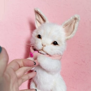 White Rabbit, Handmade Realistic Rabbit, Plush Bunny, Stuffed animals, ooak plush , white rabbit plushie toy, plush rabbit,custom plush