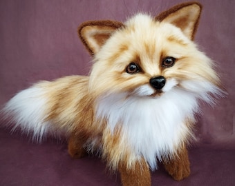 Realistic fox ,plush fox, stuffed  animals,silver fox, white fox, sand fox,ooak animals, fox art doll,custom plush, fox plushie toy