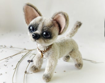 Chihuahua plush puppy, handmade dog, plushie, plush pet , realistic dog plush,custom plush, cute plush, pet plush