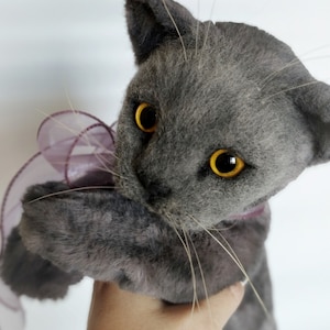 Realistic plushie pet, cute plush cat, stuffed animal toys, grey cute kitten, realistic kitten, kitten plushie toy,custom plush
