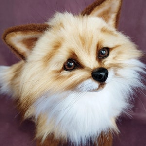 Realistic plush fox, sand fox, fox plushie toy, stuffed animals, forest animal, fox art doll, animal doll, cute fox