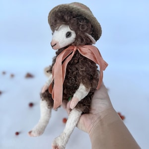Brown sheep doll, sheep art doll, teddy sheep, animal doll, farm animals, sheep plush doll, custom plush, cute plushie