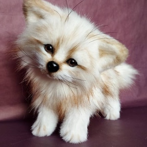 Fox plush,Realistic White fox , plush fox,handmade fox, stuffed animals, ooak plush animals, fox art doll, custom fox plush
