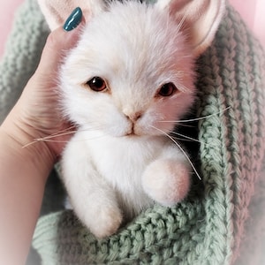 White rabbit,Realistic handmade cute plush rabbit, Plush Bunny, Stuffed animals,fantasy white rabbit, animal replica, custom plush