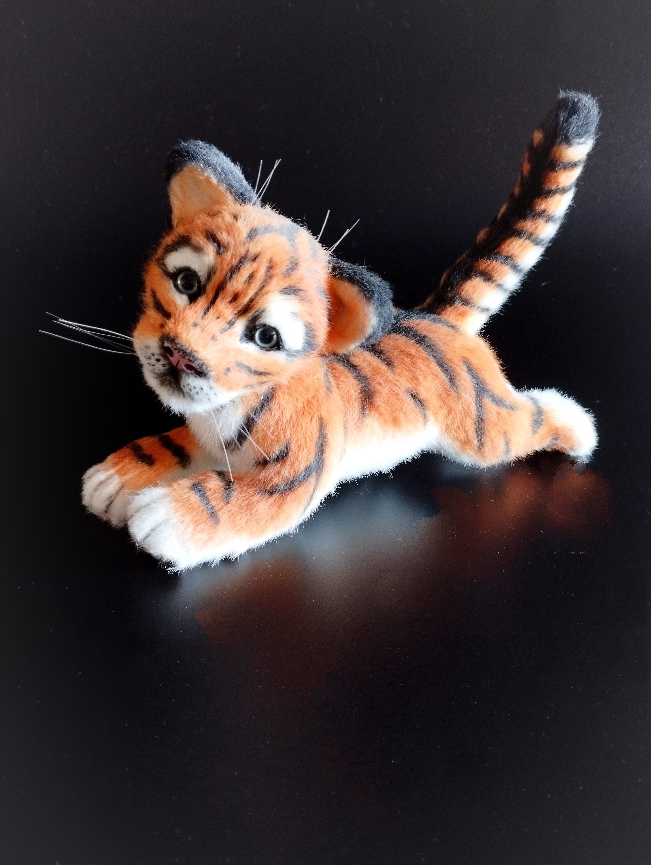 Tiger, realistic tiger, tiger cub, animal portrait, wild cat, tiger stuffed plush toy, stuffed animals, white tiger, custom plush