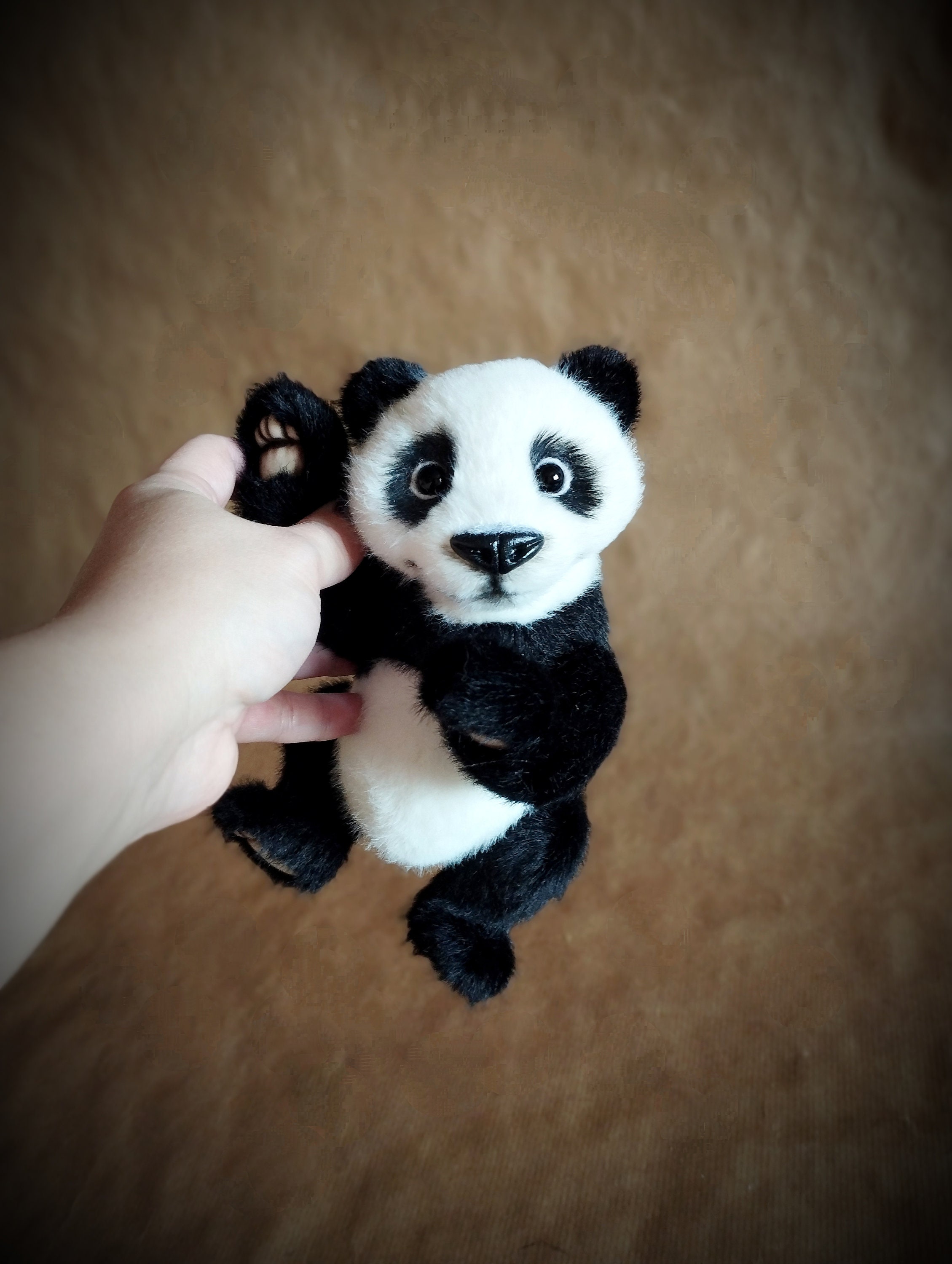 作家様　パンダ　テディベア【手足・瞼・口可動】 パンダのぬいぐるみ、小さなパンダのぬいぐるみ、かわいいテディベア