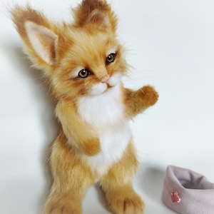 Rabbit plushie toy, ginger bunny,Handmade Realistic Rabbit, Plush Bunny, rabbit art doll ,Stuffed animals, ooak animals, custom plush