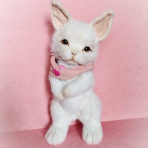 Cute plush White Rabbit, Handmade Realistic Rabbit, Plush Bunny, Stuffed animals, ooak animals, custom plush