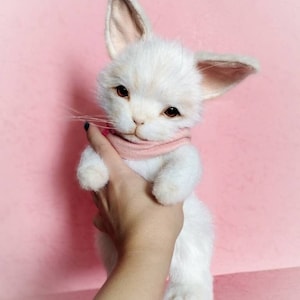 White plush rabbit, stuffed animal, custom plushie toy, bunny soft toy, fantasy white rabbit, animal plush doll