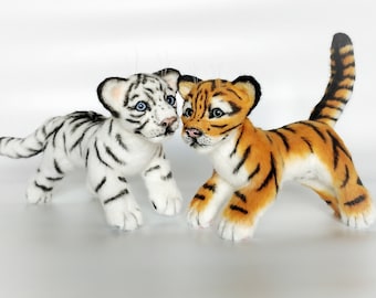 Realistische witte tijger, tijgerknuffel, tijgerknuffel, schattige knuffel, aangepaste pluche, tijgerwelp, realistisch dier, knuffels