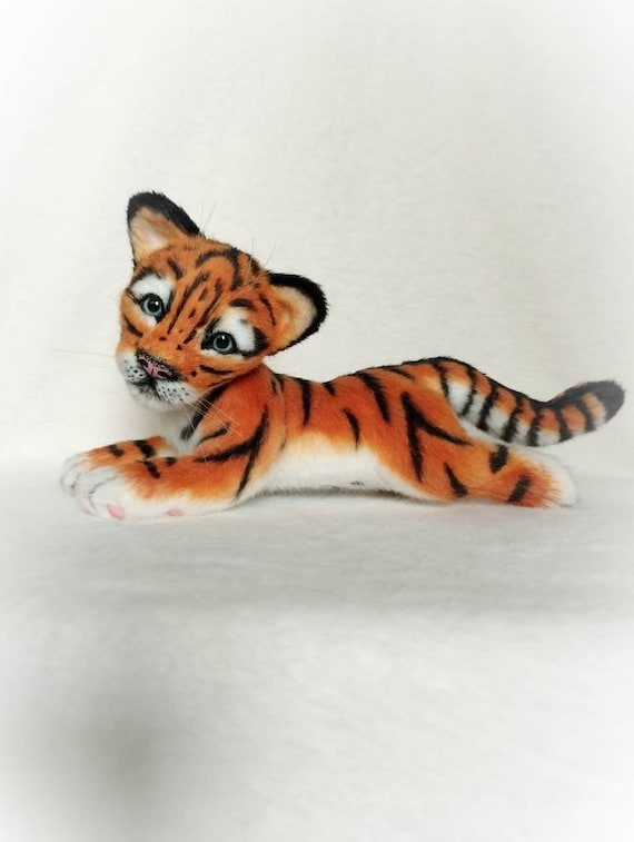 Tiger, realistic tiger, tiger cub, animal portrait, wild cat, tiger stuffed plush toy, animal replica, custom plush, ooak animal