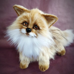 Realistic plush fox, stuffed animals,sand fox, fox replica, ooak animals, custom plush, animal doll, fox plushie toy