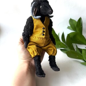 Black ram,sheep art doll, ram doll, teddy sheep, plush sheep, stuffed animals, ooak animals, animal doll,custom plush