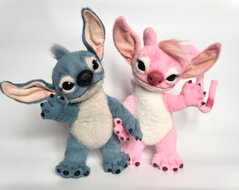 Novia de Stitch, Angel, muñeca realista, figura de Stitch, muñeco de Stitch, muñeco de Stitch hecho a mano, muñeco de peluche de Lilo, peluche de Lilo