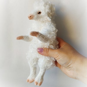 White sheep art doll, farm animal stuffed toys, lamb doll, lamb plushie, animal doll, sheep plush doll, custom plush, sheep doll
