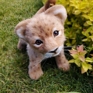 MADE TO ORDER!!!Realistic lion,handmade cute plush lion cub,Stuffed animals,animal replica,ooak animals,custom lion plush,lion art doll