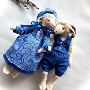 Plush sheep art doll, ram, teddy sheep, plush sheep, stuffed animals, ooak animals, animal doll, custom plush