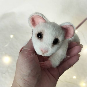 Made to order!! Handmade rat, White rat plush, custom plush, rat figurine, cute plushie