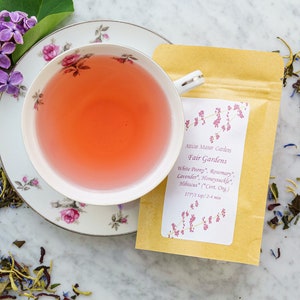 Lavender Rosemary White Tea, Fair Gardens, Organic Loose Leaf Blend, White Peony