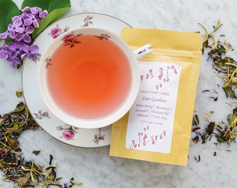 Lavender Rosemary White Tea, Fair Gardens, Organic Loose Leaf Blend, White Peony