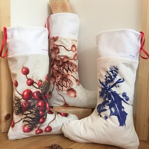 Luxurious Unique Premium One-of-the kind Christmas Stockings, 3D Illusion Print, Handmade High Quality Faux Suede Stockings, Christmas Decor