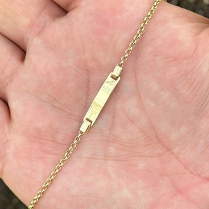 Baby Gold Bracelet with Name, 14K Yellow Gold Baby ID Name Bracelet, Toddler Bracelet Gift, Gold Bracelet for Baby Girl, Gift for New Mom