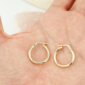 14K Yellow Gold Hoop Earrings, Thin Gold Hoops, 14K Yellow Gold Jewelry, Dainty Pair Earrings, Classic Hoop Earrings, Small Hoop Earrings