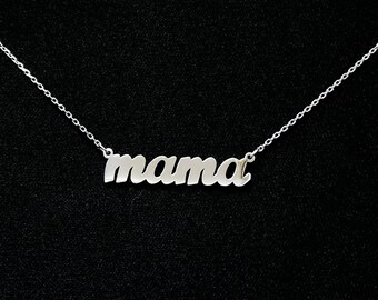 925 Sterling Silver Mama Script Necklace - Mama Necklace - Mother Necklace - Mom Gift - Mother&#39;s Day Gifts - New Mom Necklace Gift