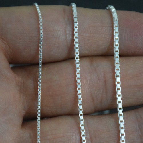 Silver Round Box Chain Necklace / 925 Sterling Silver / 16 18 Etsy