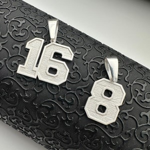 Sterling Silver Number Necklace, Sports Number Pendant, Pendant Personalized Sports Jewelry for Men And Women, Necklace, Baseball Jewelry